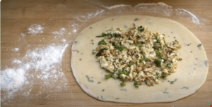 stuffing paneer paratha