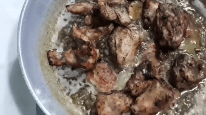 fried chicken in oil