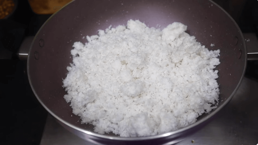 coconut transfer in plate