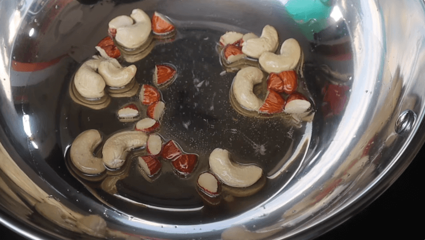 fry cashew and almond