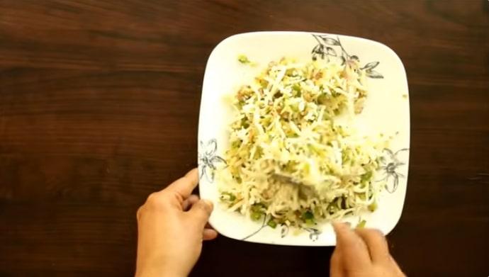 mix cheese and stuffing