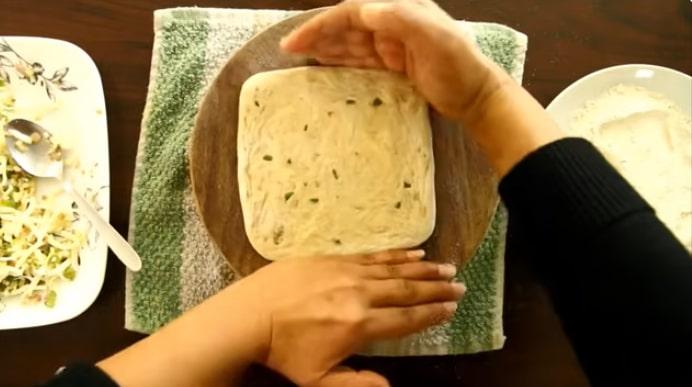 square cheese paratha